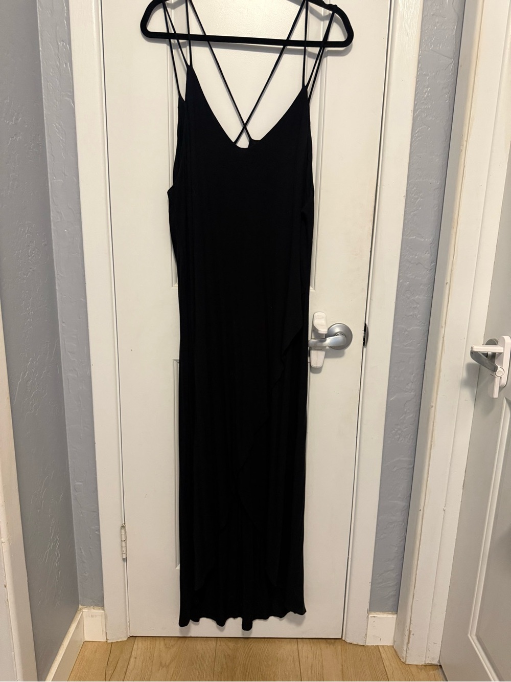 Beeson River Black Strappy Maxi Slip Dress